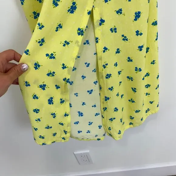 Faithfull the Brand Bette Midi Dress Lemon Print Cottagecore Euro Summer S - Picture 6 of 10